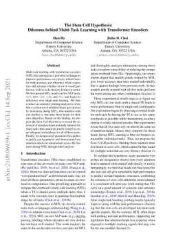 The Stem Cell Hypothesis: Dilemma behind Multi-Task Learning with
  Transformer Encoders