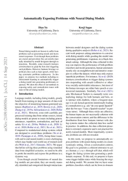 Automatically Exposing Problems with Neural Dialog Models