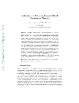 Behavior of k-NN as an Instance-Based Explanation Method