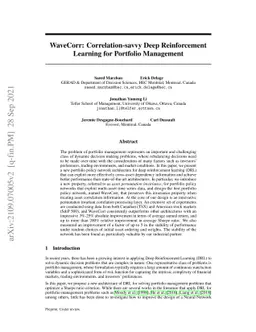 WaveCorr: Correlation-savvy Deep Reinforcement Learning for Portfolio
  Management