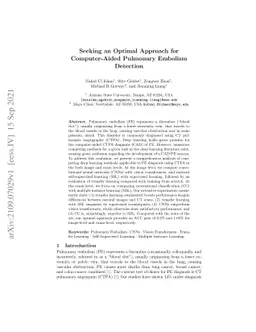 Seeking an Optimal Approach for Computer-Aided Pulmonary Embolism
  Detection