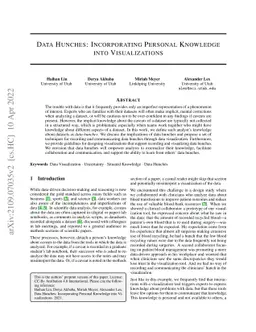 Data Hunches: Incorporating Personal Knowledge into Visualizations