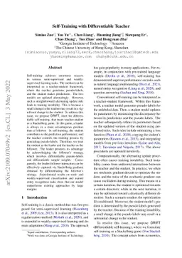 Self-Training with Differentiable Teacher