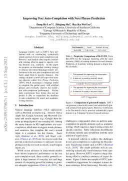 Improving Text Auto-Completion with Next Phrase Prediction