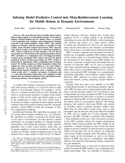 Infusing model predictive control into meta-reinforcement learning for
  mobile robots in dynamic environments