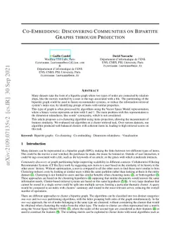 Co-Embedding: Discovering Communities on Bipartite Graphs through
  Projection