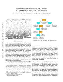 Combining Context Awareness and Planning to Learn Behavior Trees from
  Demonstration