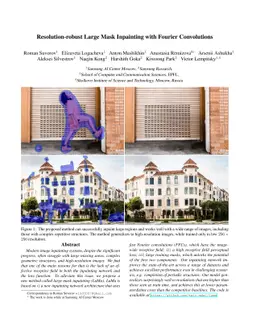 Resolution-robust Large Mask Inpainting with Fourier Convolutions