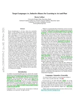 Target Languages (vs. Inductive Biases) for Learning to Act and Plan