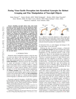 Fusing Visuo-Tactile Perception into Kernelized Synergies for Robust
  Grasping and Fine Manipulation of Non-rigid Objects