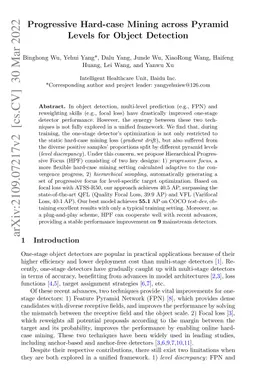 Progressive Hard-case Mining across Pyramid Levels for Object Detection