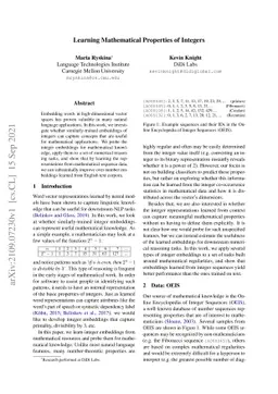 Learning Mathematical Properties of Integers