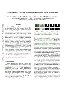 RGB-D Saliency Detection via Cascaded Mutual Information Minimization