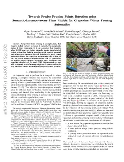 Towards Precise Pruning Points Detection using Semantic-Instance-Aware
  Plant Models for Grapevine Winter Pruning Automation