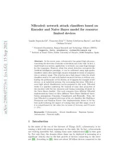 NBcoded: network attack classifiers based on Encoder and Naive Bayes
  model for resource limited devices