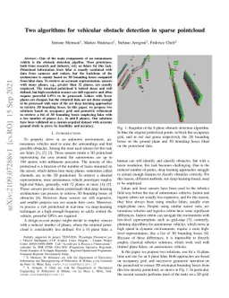Two algorithms for vehicular obstacle detection in sparse pointcloud