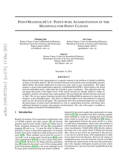 PointManifoldCut: Point-wise Augmentation in the Manifold for Point
  Clouds