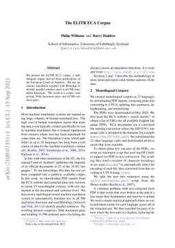 The ELITR ECA Corpus