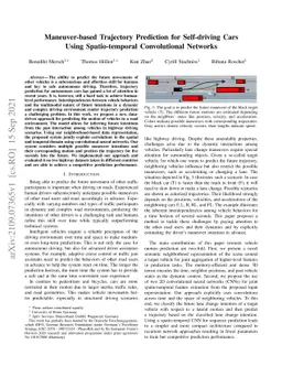 Maneuver-based Trajectory Prediction for Self-driving Cars Using
  Spatio-temporal Convolutional Networks