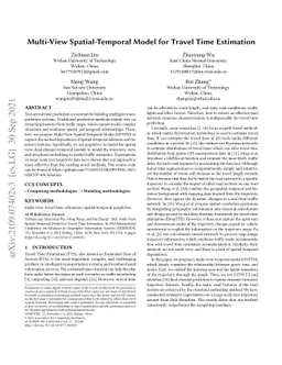 Multi View Spatial-Temporal Model for Travel Time Estimation