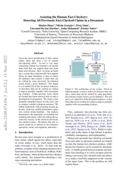 Assisting the Human Fact-Checkers: Detecting All Previously Fact-Checked
  Claims in a Document