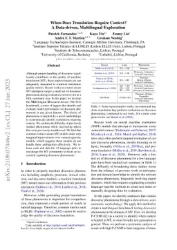 When Does Translation Require Context? A Data-driven, Multilingual
  Exploration