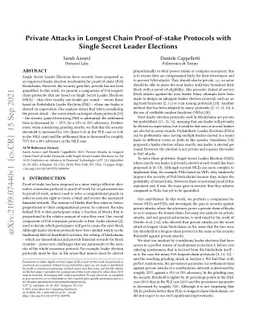 Private Attacks in Longest Chain Proof-of-stake Protocols with Single
  Secret Leader Elections