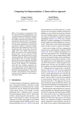 Comparing Text Representations: A Theory-Driven Approach