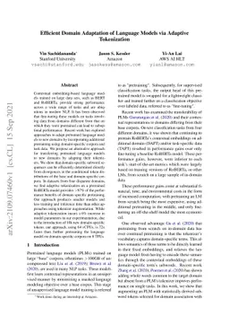 Efficient Domain Adaptation of Language Models via Adaptive Tokenization