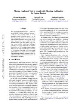 Making Heads and Tails of Models with Marginal Calibration for Sparse
  Tagsets