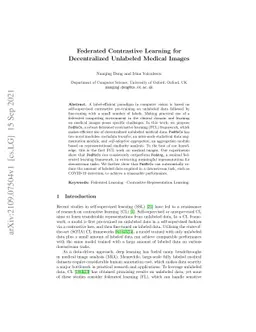 Federated Contrastive Learning for Decentralized Unlabeled Medical
  Images