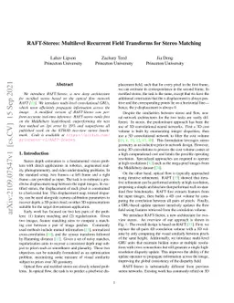RAFT-Stereo: Multilevel Recurrent Field Transforms for Stereo Matching