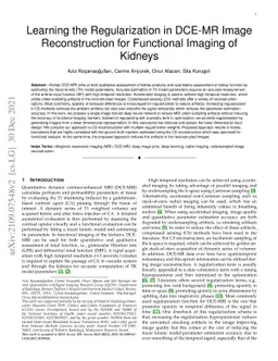 Learning the Regularization in DCE-MR Image Reconstruction for
  Functional Imaging of Kidneys