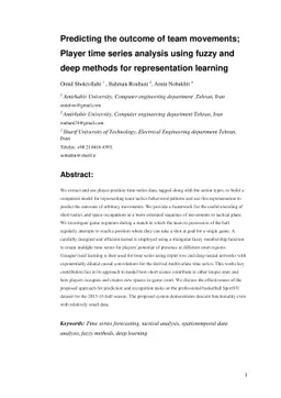Predicting the outcome of team movements -- Player time series analysis
  using fuzzy and deep methods for representation learning