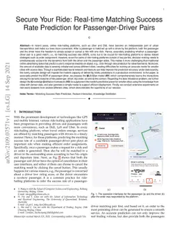 Secure Your Ride: Real-time Matching Success Rate Prediction for
  Passenger-Driver Pairs