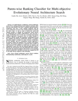 Pareto-wise Ranking Classifier for Multi-objective Evolutionary Neural
  Architecture Search