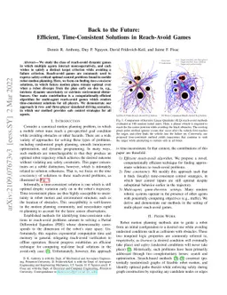 Back to the Future: Efficient, Time-Consistent Solutions in Reach-Avoid
  Games