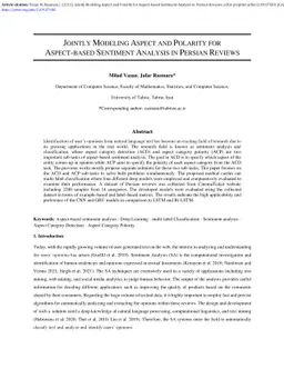 Jointly Modeling Aspect and Polarity for Aspect-based Sentiment Analysis
  in Persian Reviews