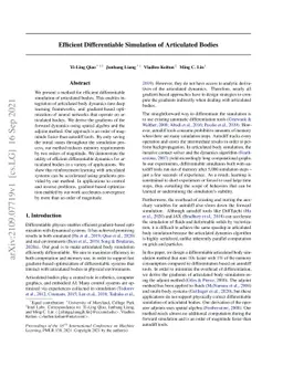 Efficient Differentiable Simulation of Articulated Bodies