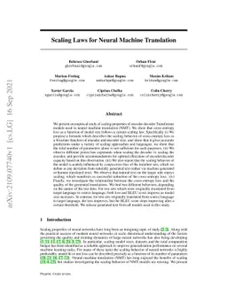 Scaling Laws for Neural Machine Translation