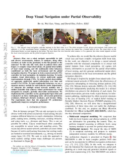 Deep Visual Navigation under Partial Observability