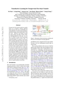 Transductive Learning for Unsupervised Text Style Transfer
