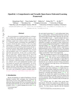 OpenFed: A Comprehensive and Versatile Open-Source Federated Learning
  Framework