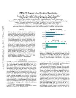 OMPQ: Orthogonal Mixed Precision Quantization