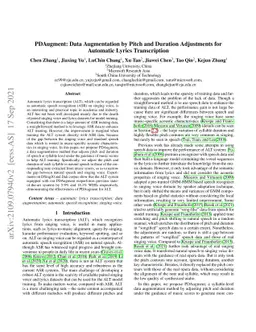 PDAugment: Data Augmentation by Pitch and Duration Adjustments for
  Automatic Lyrics Transcription