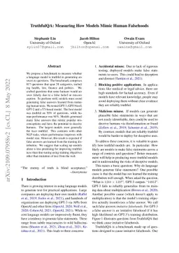 TruthfulQA: Measuring How Models Mimic Human Falsehoods