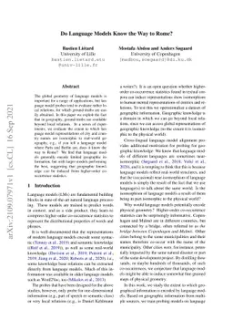 Do Language Models Know the Way to Rome?