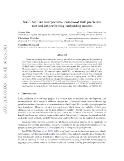 SAFRAN: An interpretable, rule-based link prediction method
  outperforming embedding models