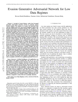 EVAGAN: Evasion Generative Adversarial Network for Low Data Regimes