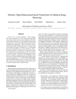 Eformer: Edge Enhancement based Transformer for Medical Image Denoising